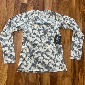 NWT Outdoor Research Womens Alpine Onset Crew Snow Camo Long Sleeve Size S